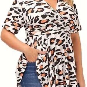 Sexy Animal Print Tunic Blouse!